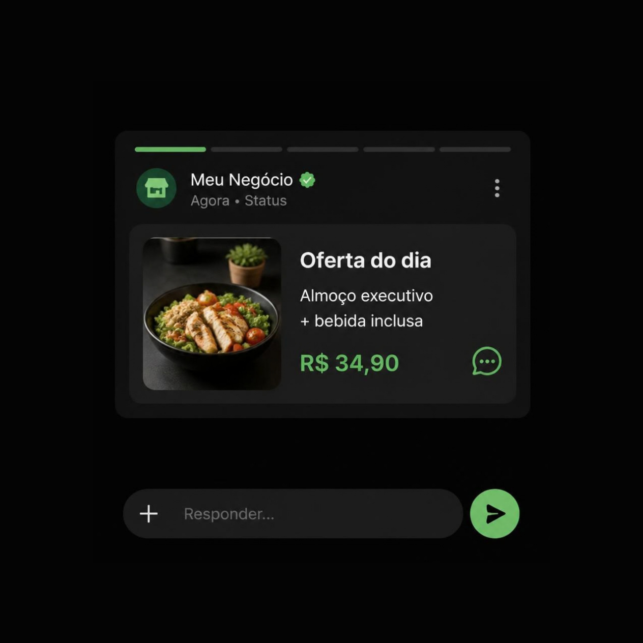 Status do WhatsApp com oferta do dia.